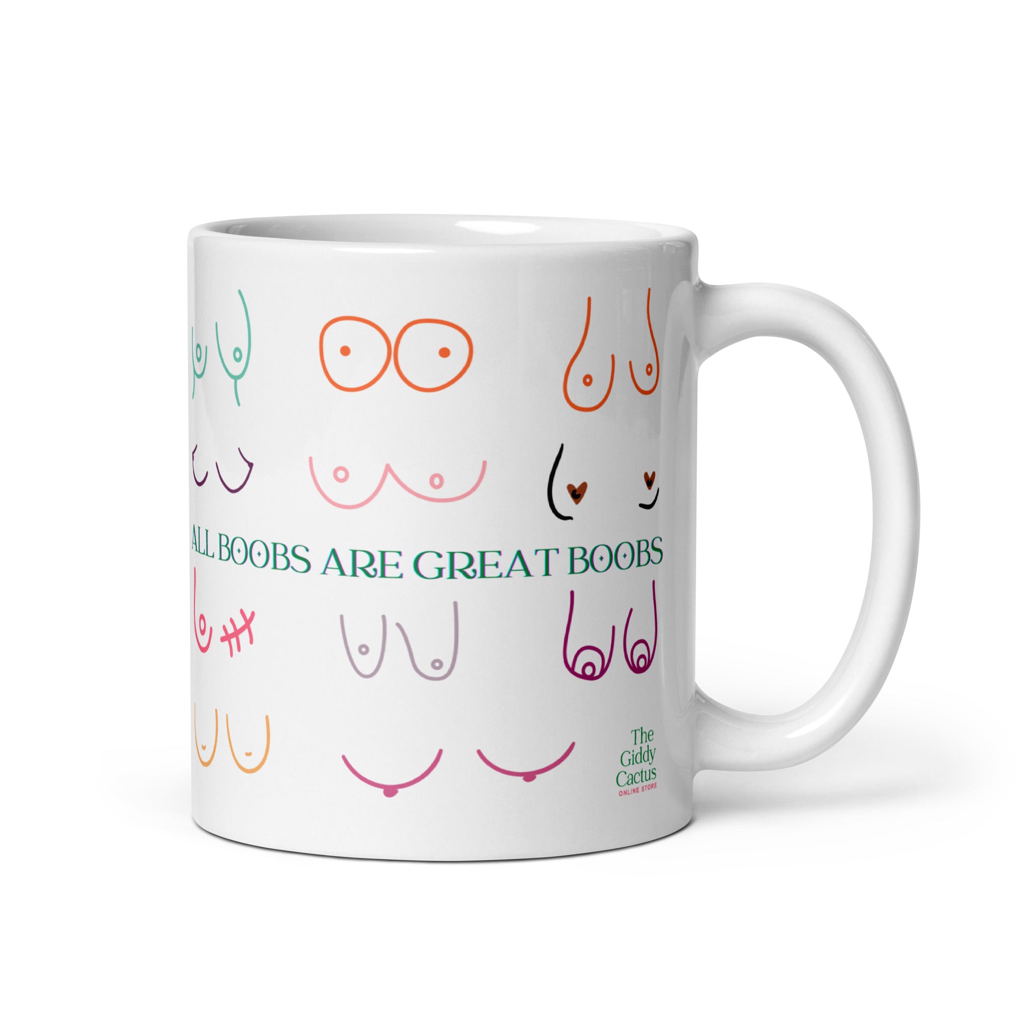 Shiny Happy Beautiful Boobies - All Shapes & Sizes Travel Mug by